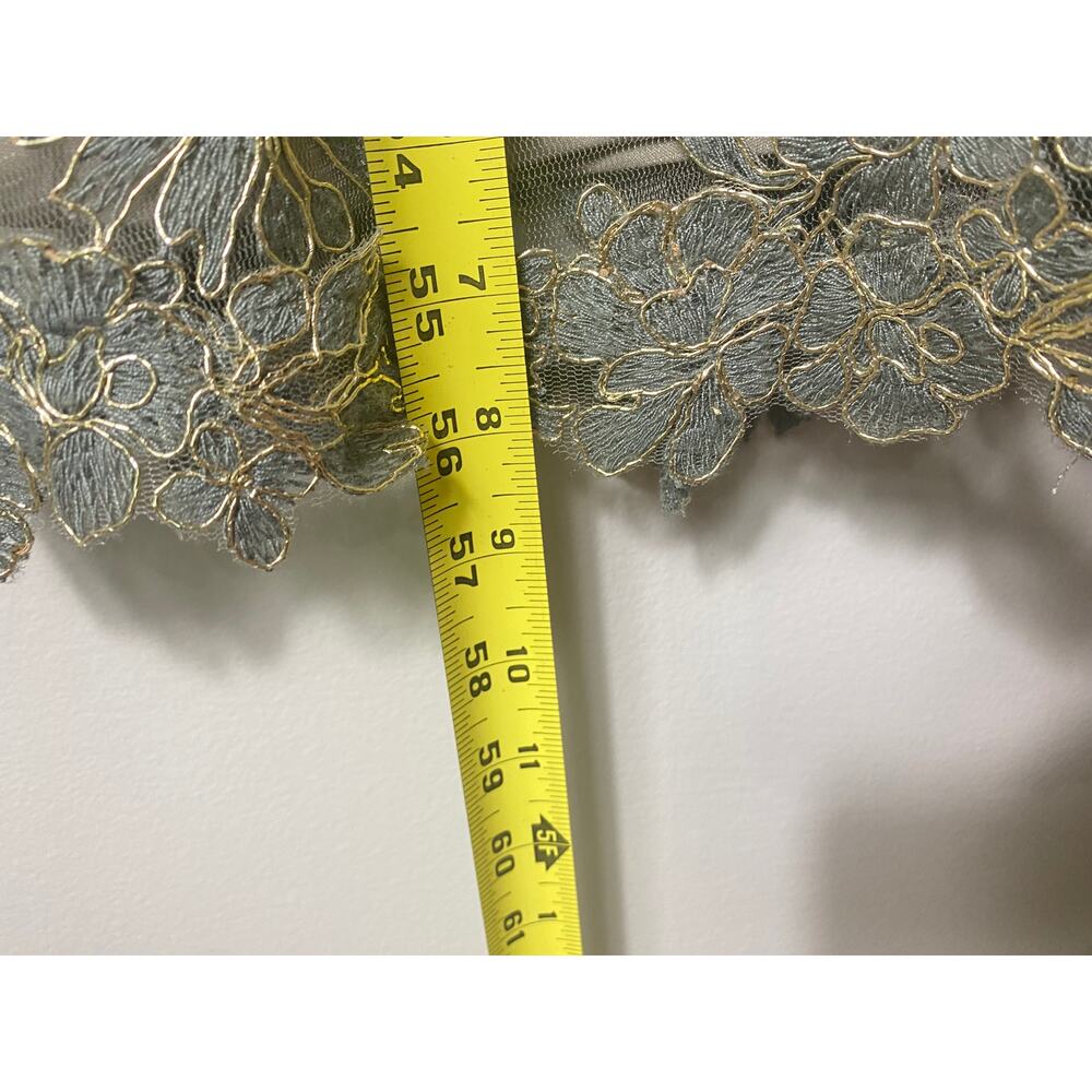 Tadashi Shoji Dress Nude Gray Gold Embroidered Floral Mother of Bride Long Maxi - Picture 15 of 15